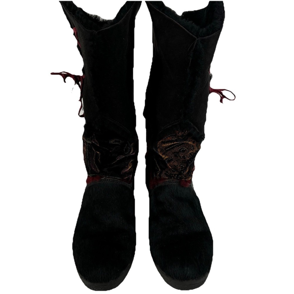 TECNICA Women's Apres Ski Winter Boots Suede Fur Size 40  US 9 Made In Italy - Picture 3 of 8